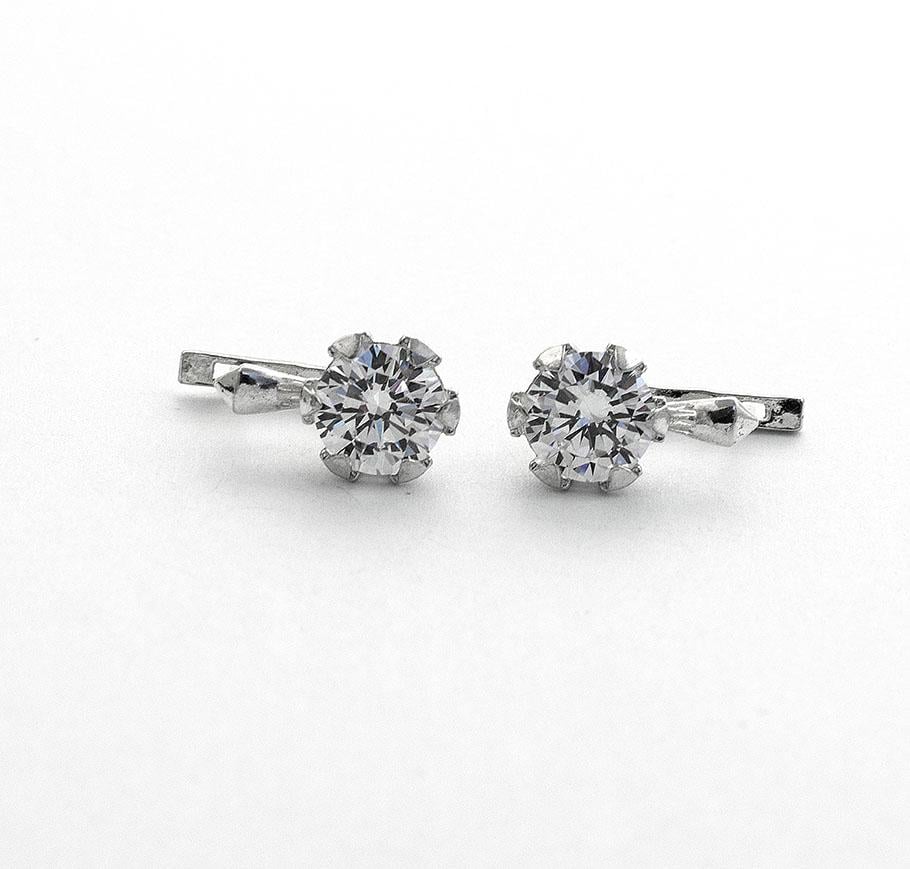 Серьги серебряные Maxi Silver 8094 с камнем круг (88094)