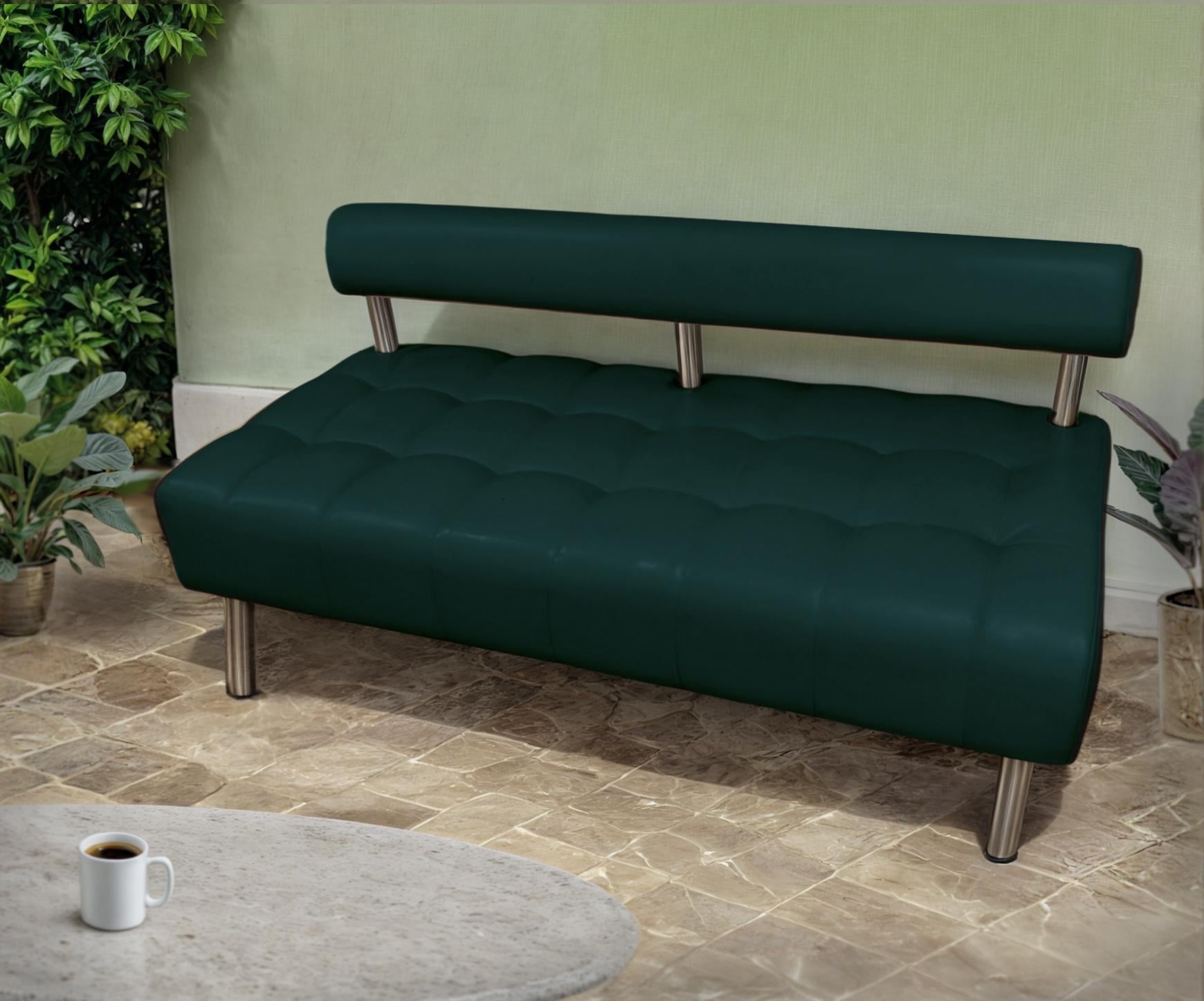 Диван офисный Tobi Sho Сити со спинкой без подлокотников 1800x530x750 мм кожзам Морская волна (2215)