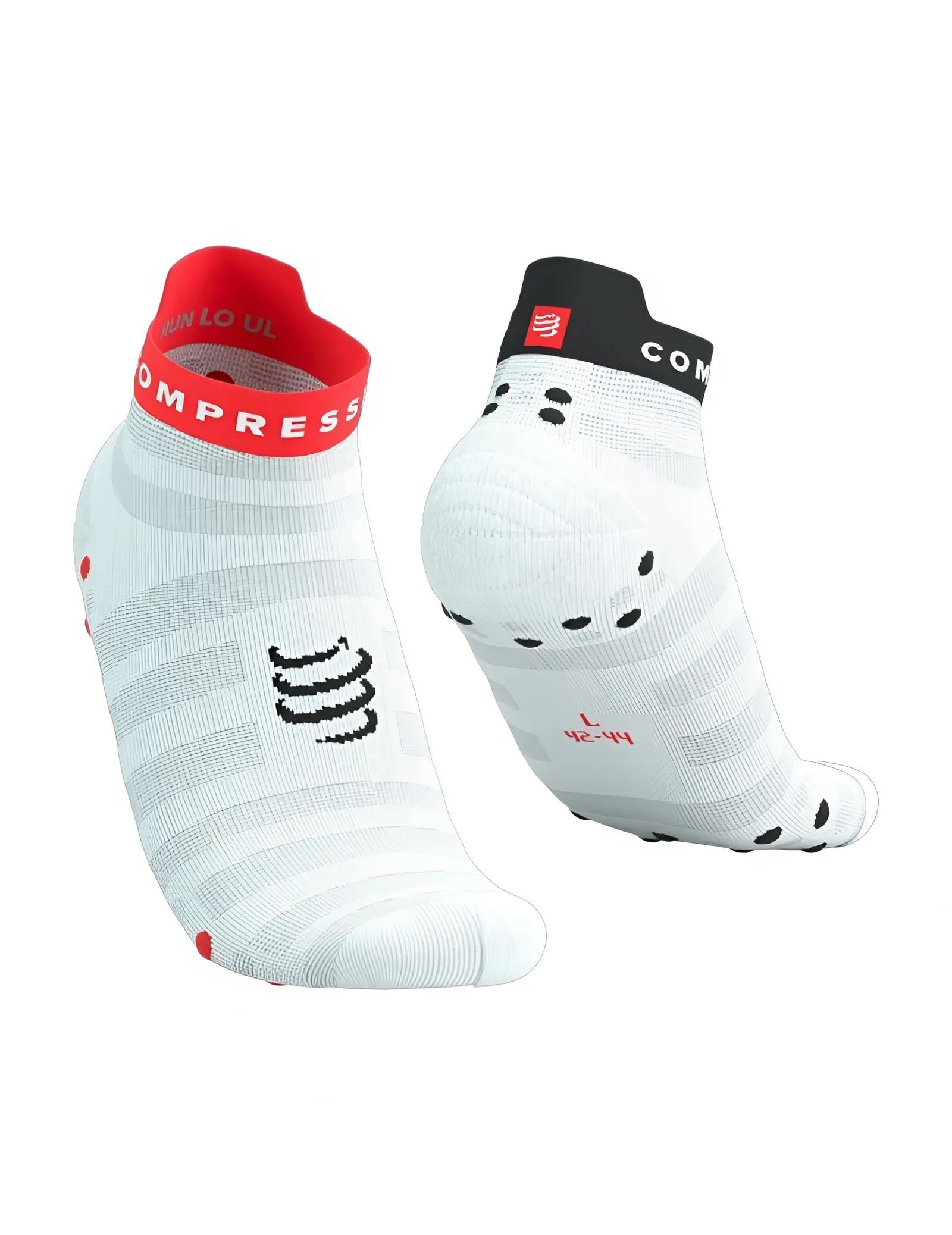Носки компрессионные Compressport XU00051B0047T1 Pro Racing Socks v4.0 Ultralight Run Low р. T1 White/Fluo Red/Black (26712455)