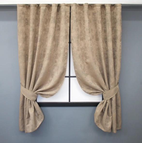 Шторы SULTAN YL жаккард 1,3х1,7 м 2 шт. Темно-бежевый (1699ш 35-0322)