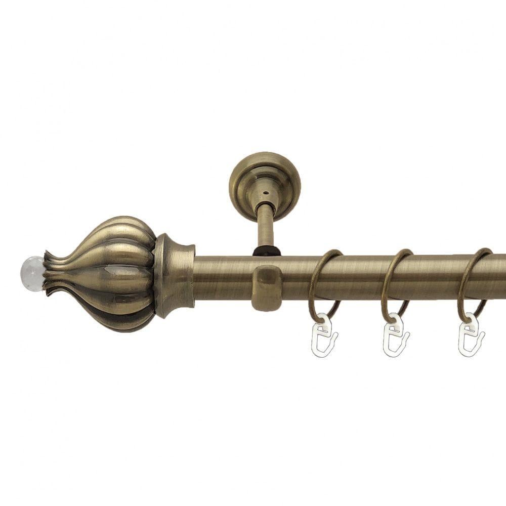 Карниз для штор Orvit Таджа-Кристалл однорядный гладкий 25 мм 300 см Антик (7524292)