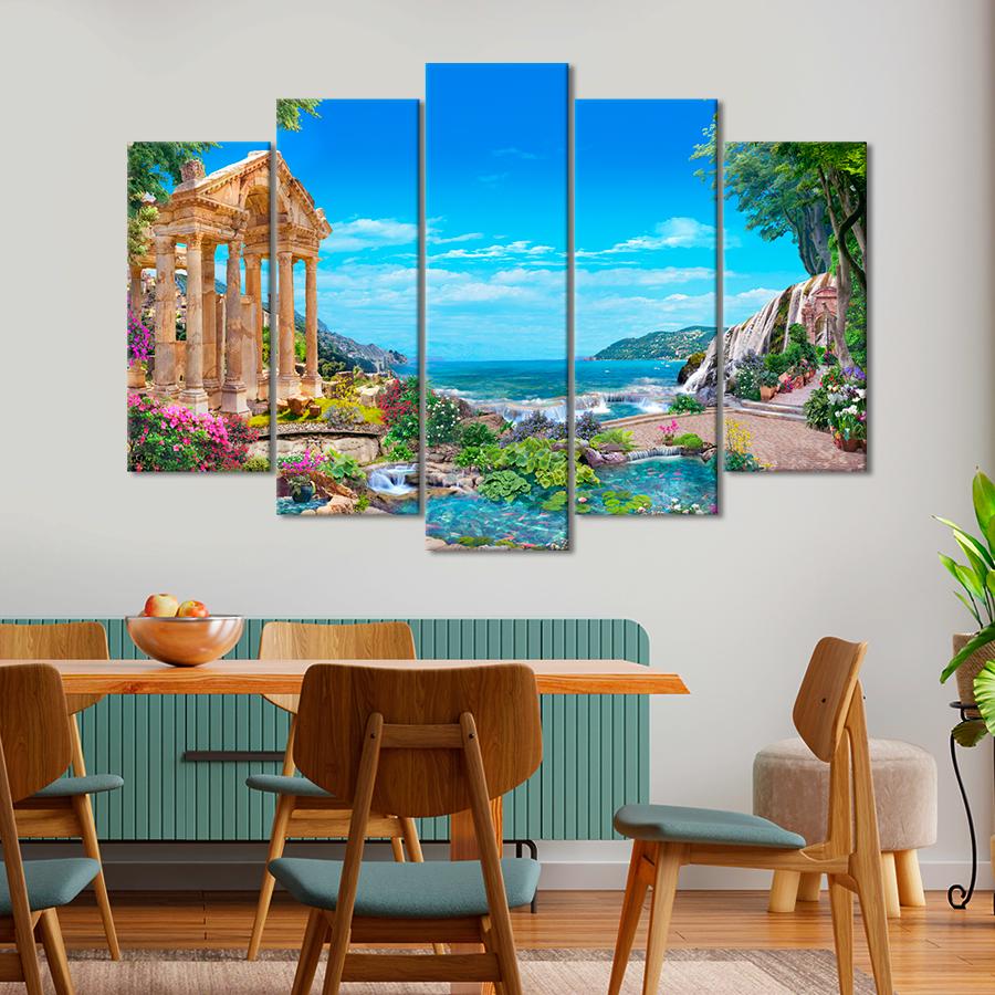 Картина на полотні Старовинний храм на березі моря в Італії 137x85 см (V268-5_L)