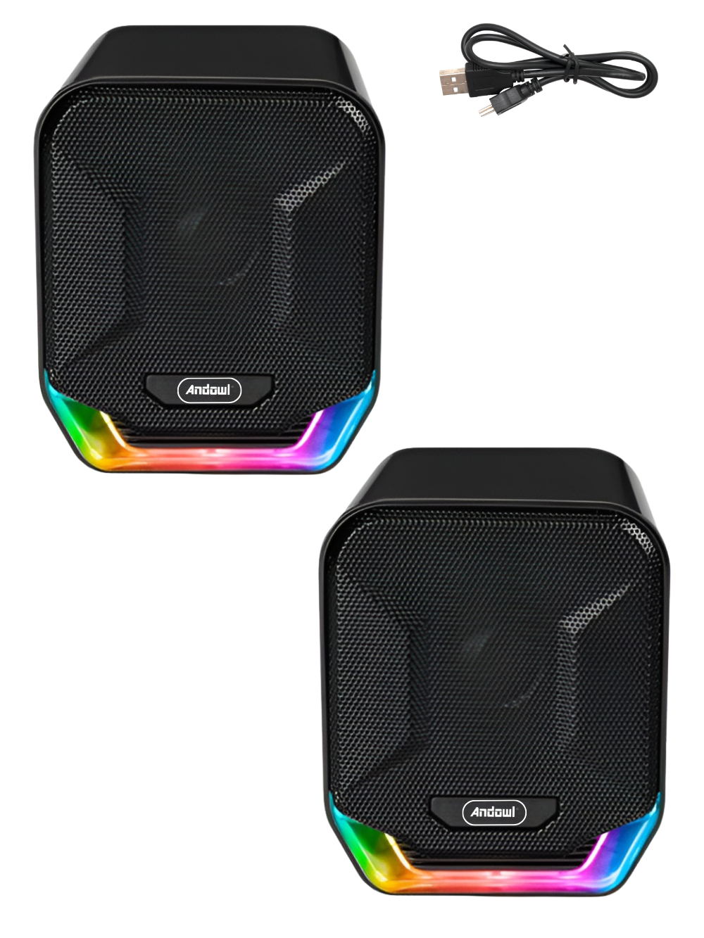 Комп'ютерні колонки Andowl Q-YX17X1 USB аудіо 6W з RGB Чорний (8cd5fc24)