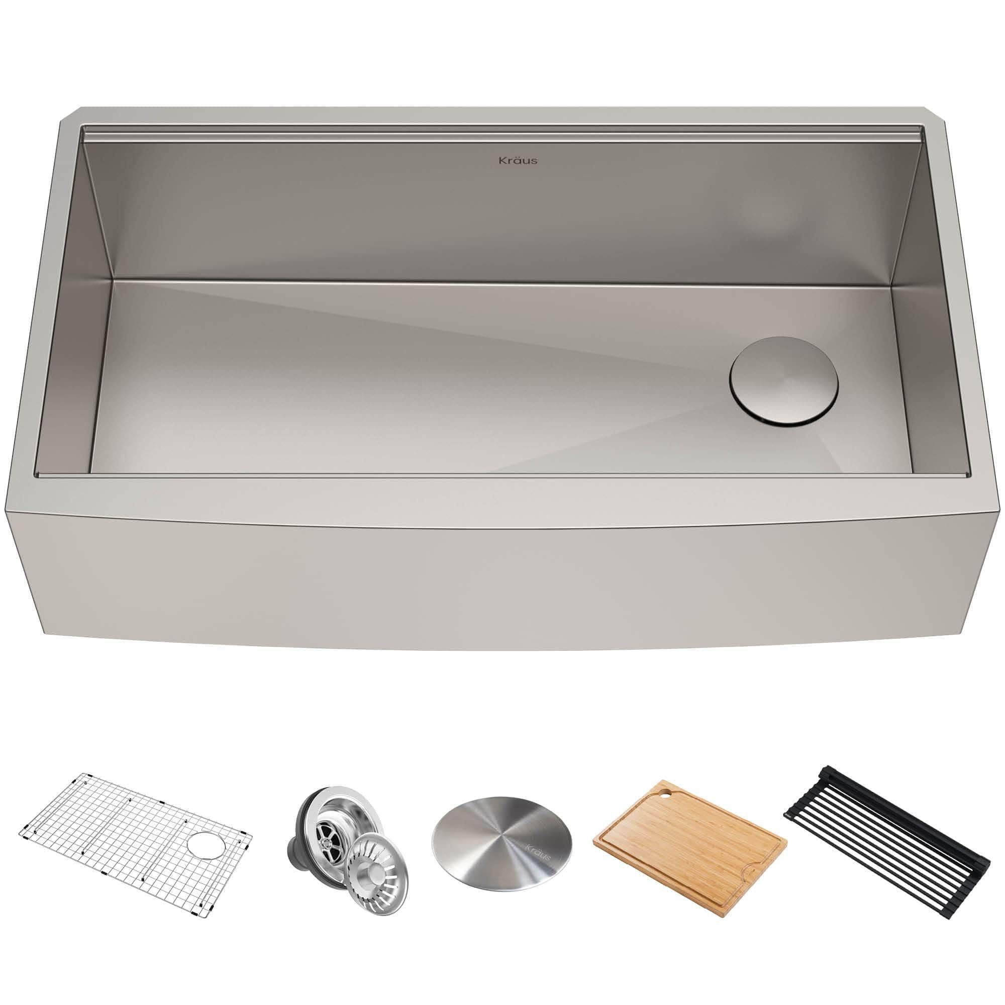 Кухонная мойка с аксессуарами KRAUS Kore KWF210-33 Нержавеющая сталь (87317)