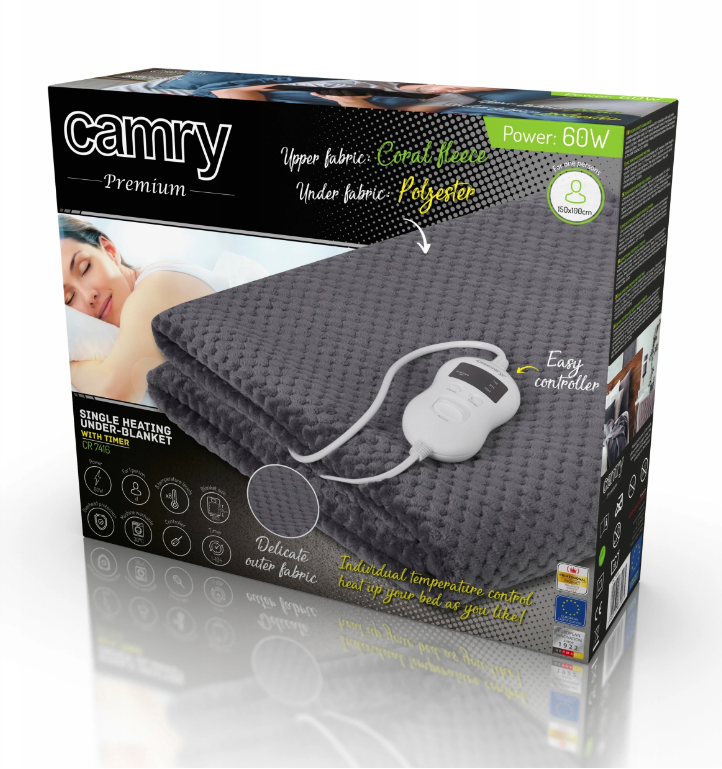 Електропростирадло Camry CR 7416 60 W 150х100 см - фото 6 Електропростирадло Camry CR 7416 60 W 150х100 см - фото 6