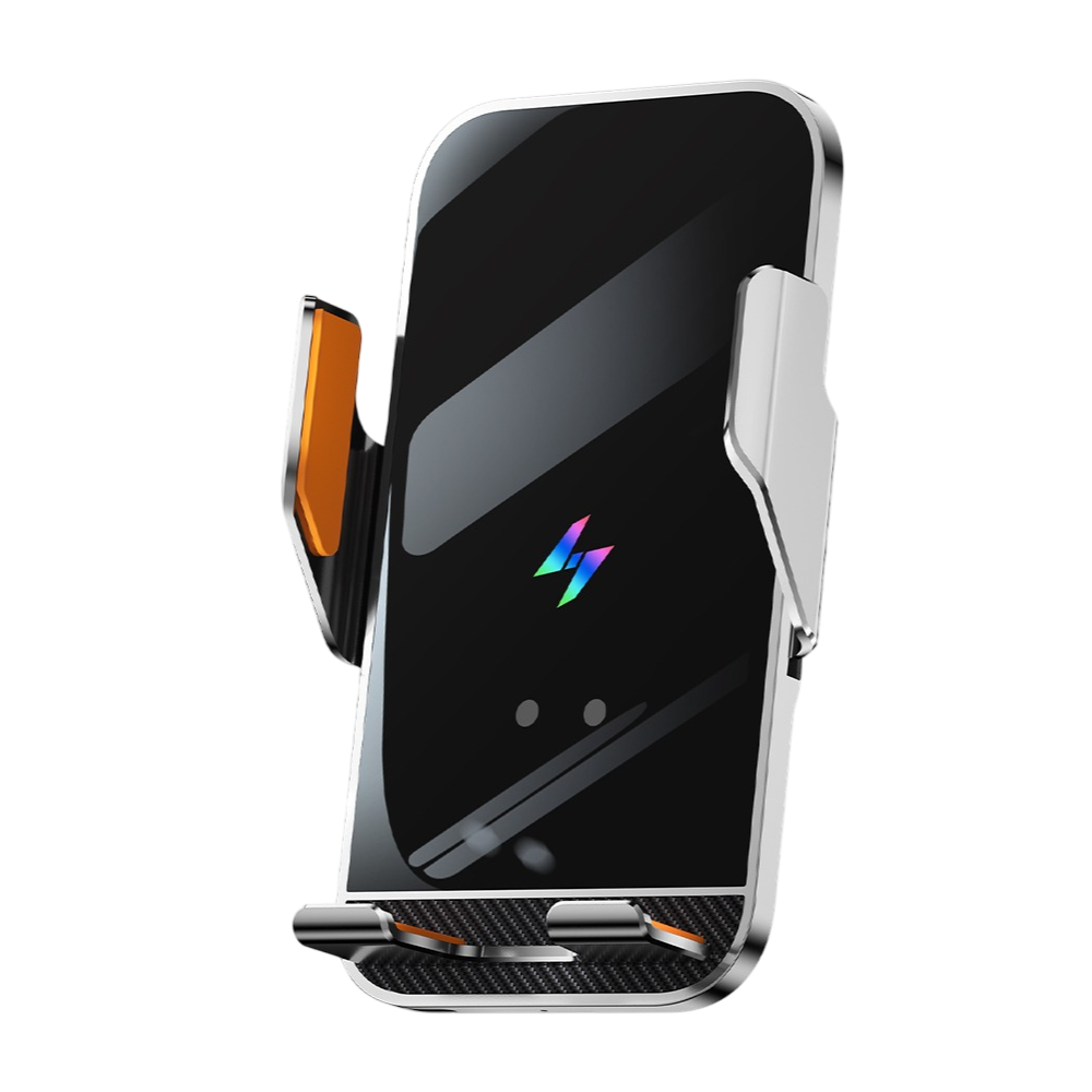 Тримач для телефону автомобільний з бездротовою зарядкою 15W з функцією автоматичного відкриття і закриття Сірий Тримач для телефону автомобільний з бездротовою зарядкою 15W з функцією автоматичного відкриття і закриття Сірий
