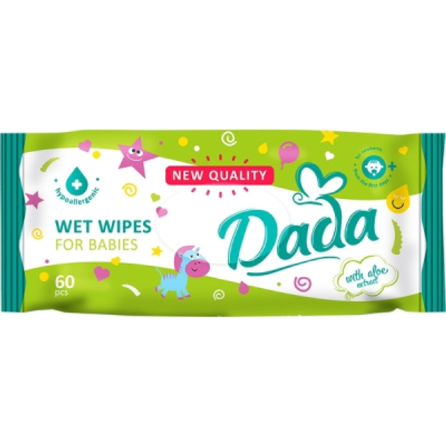 Вологі серветки для дітей Dada Алое 60 шт. (2297143435)