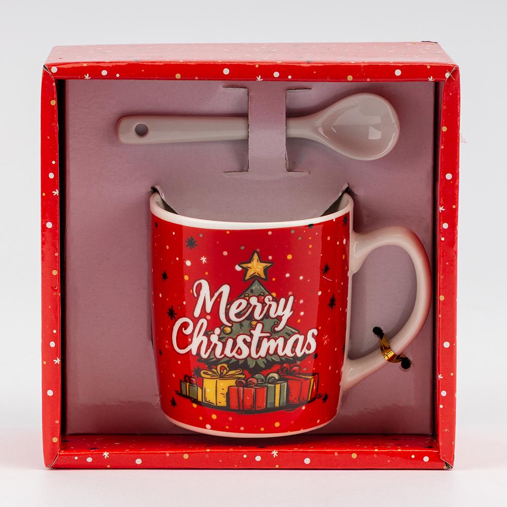 Чашка з ложечкою Подарунки під ялинкою 200 мл (9250-015) - фото 3 Чашка з ложечкою Подарунки під ялинкою 200 мл (9250-015) - фото 3