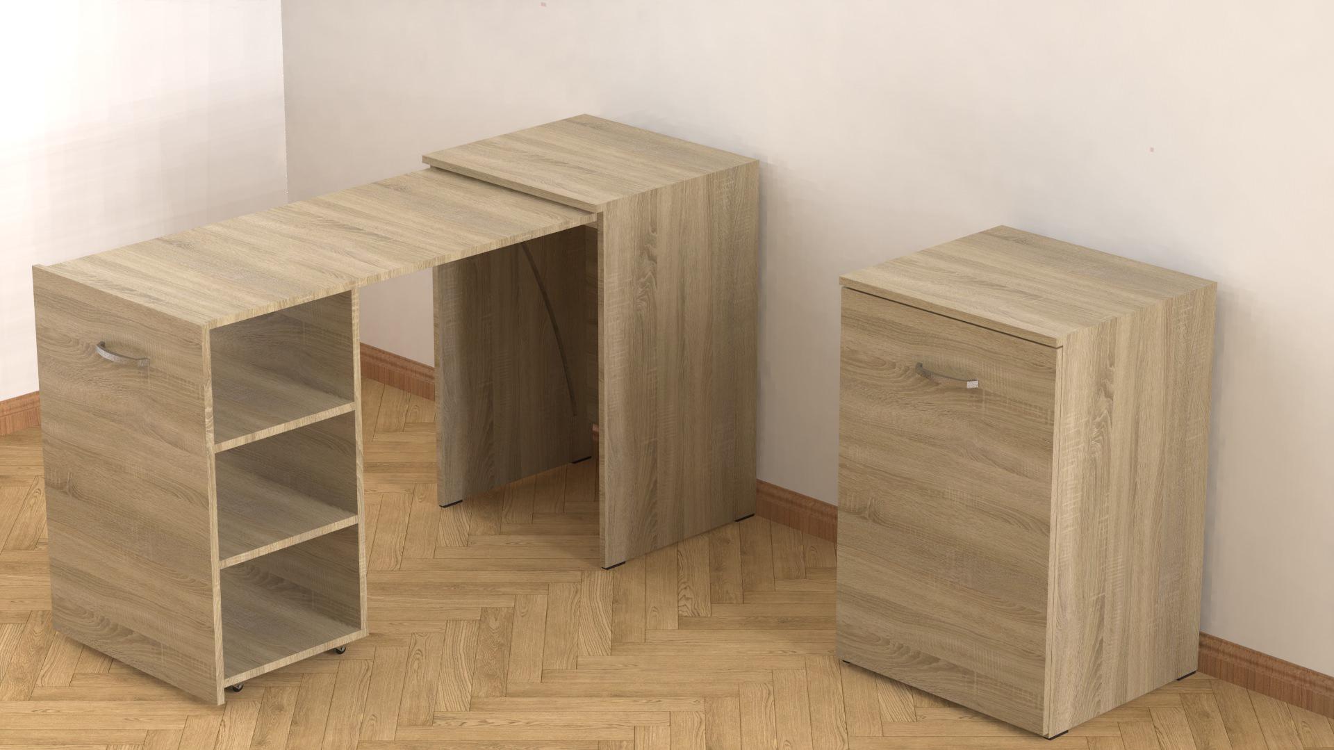 Стіл-тумба трансформер Ferrum-decor Смарт 1/1 ДСП 16 мм 750x1450x500 мм Дуб Сонома (FRD-105070) - фото 11 Стіл-тумба трансформер Ferrum-decor Смарт 1/1 ДСП 16 мм 750x1450x500 мм Дуб Сонома (FRD-105070) - фото 11