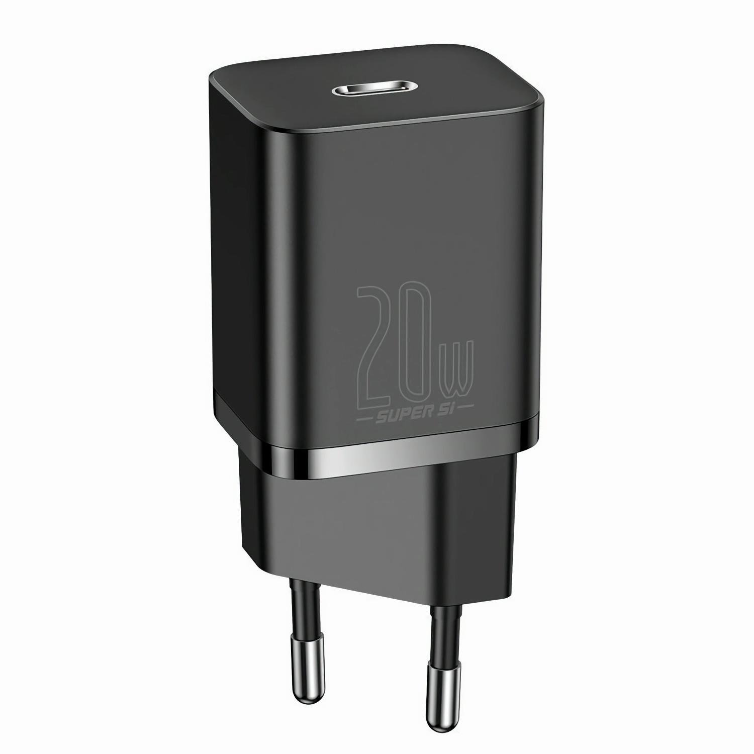 Зарядное устройство сетевое BASEUS Super Si 1Type-C 20W Black (CCSUP-B01)