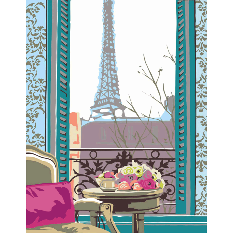 Картина по номерам Rosa Завтрак в Париже 35х45 см (Az-206207)