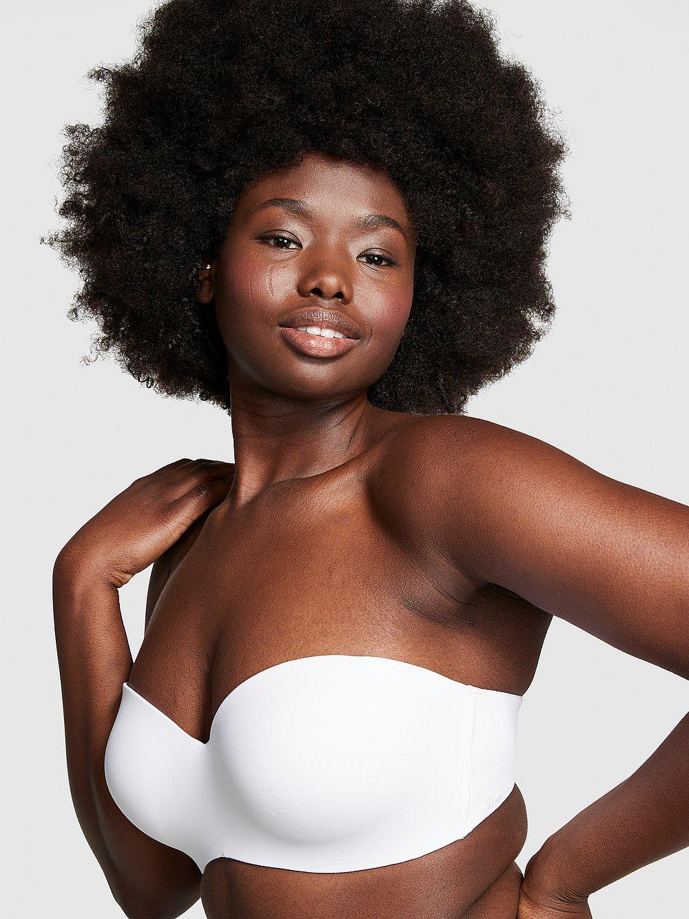 Бюстгальтер Victoria's Secret Pink Wear Everywhere Strapless Push-Up Bra 34B Белый (26784635)