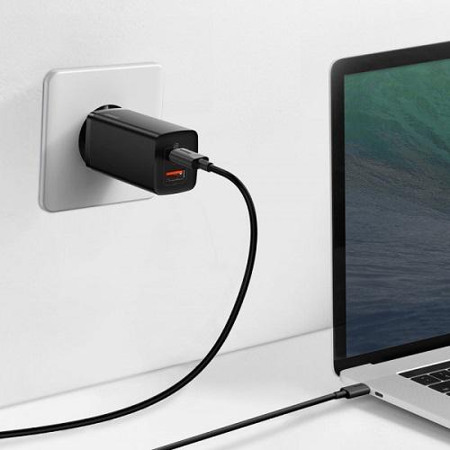 Сетевое зарядное устройство Baseus CCGAN2L-B01 2xUSB GaN USB-C/USB-A 5А 65 Вт Черный (10970904) - фото 6