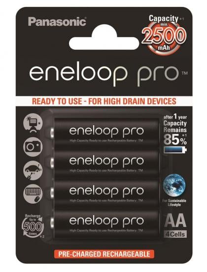 Батарейки Panasonic Eneloop Pro AA 2500 mAh 4 шт. (ERC-BK-3HCDE/4BE)