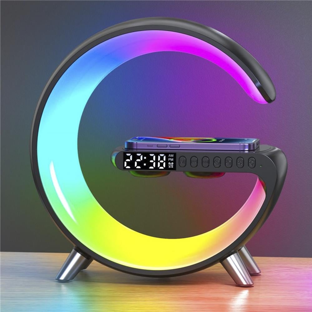 Зарядка беспроводная ночник Bluetooth/колонка с подсветкой RGB и будильником 15 Вт (1012-723-00)