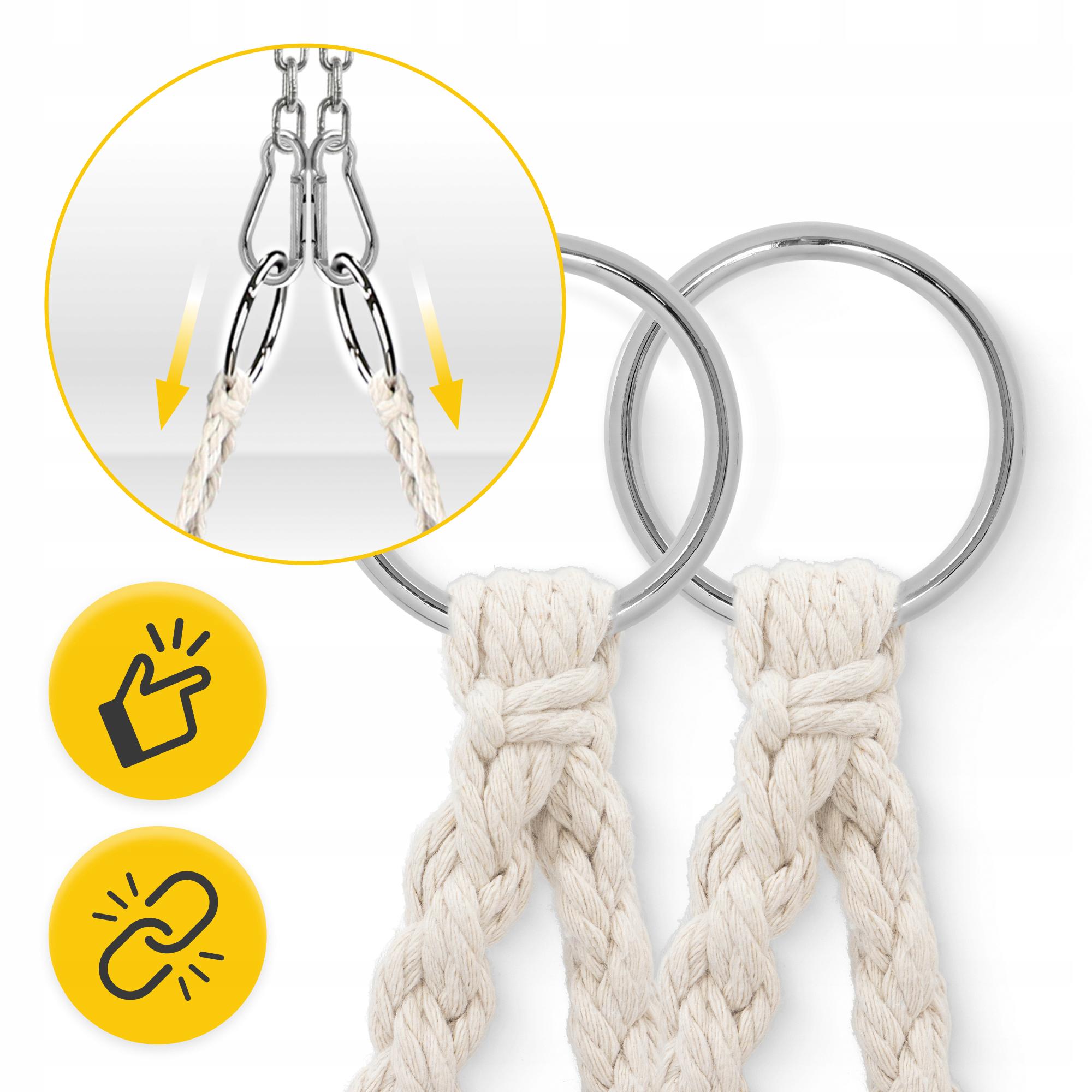 Кресло-качели подвесное 4fizjo Boho Dream с подушкой плетеное 80 см Beige (P-5905973404549) - фото 2