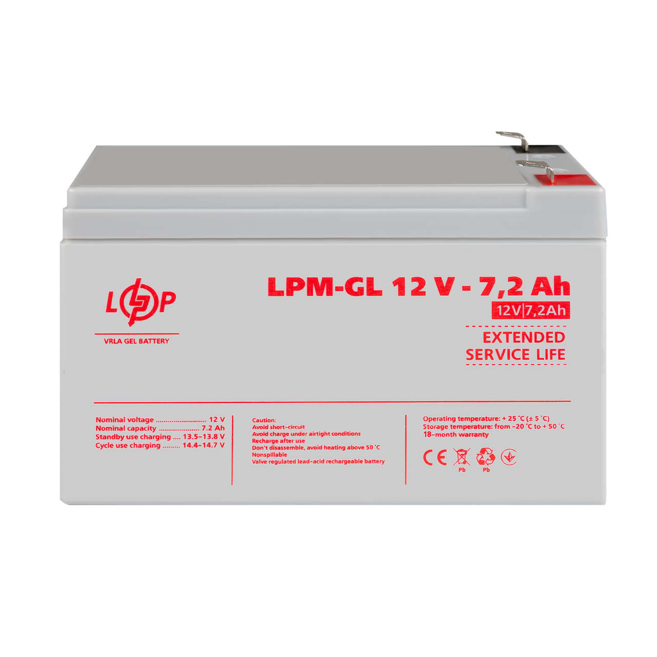 Аккумулятор гелевый LPM-GL 12V-7.2 Ah - фото 2 Аккумулятор гелевый LPM-GL 12V-7.2 Ah - фото 2