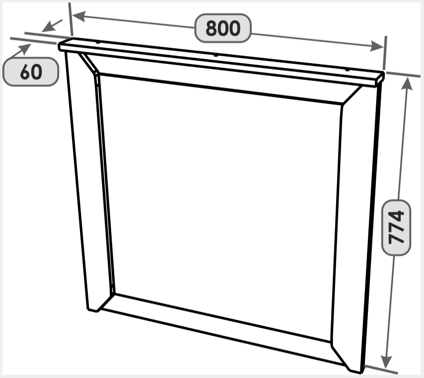 Зеркало прямоугольное EVEREST Нордик 800х774х60 мм Дуб крафт золотой/Графит (11159) - фото 3 Зеркало прямоугольное EVEREST Нордик 800х774х60 мм Дуб крафт золотой/Графит (11159) - фото 3
