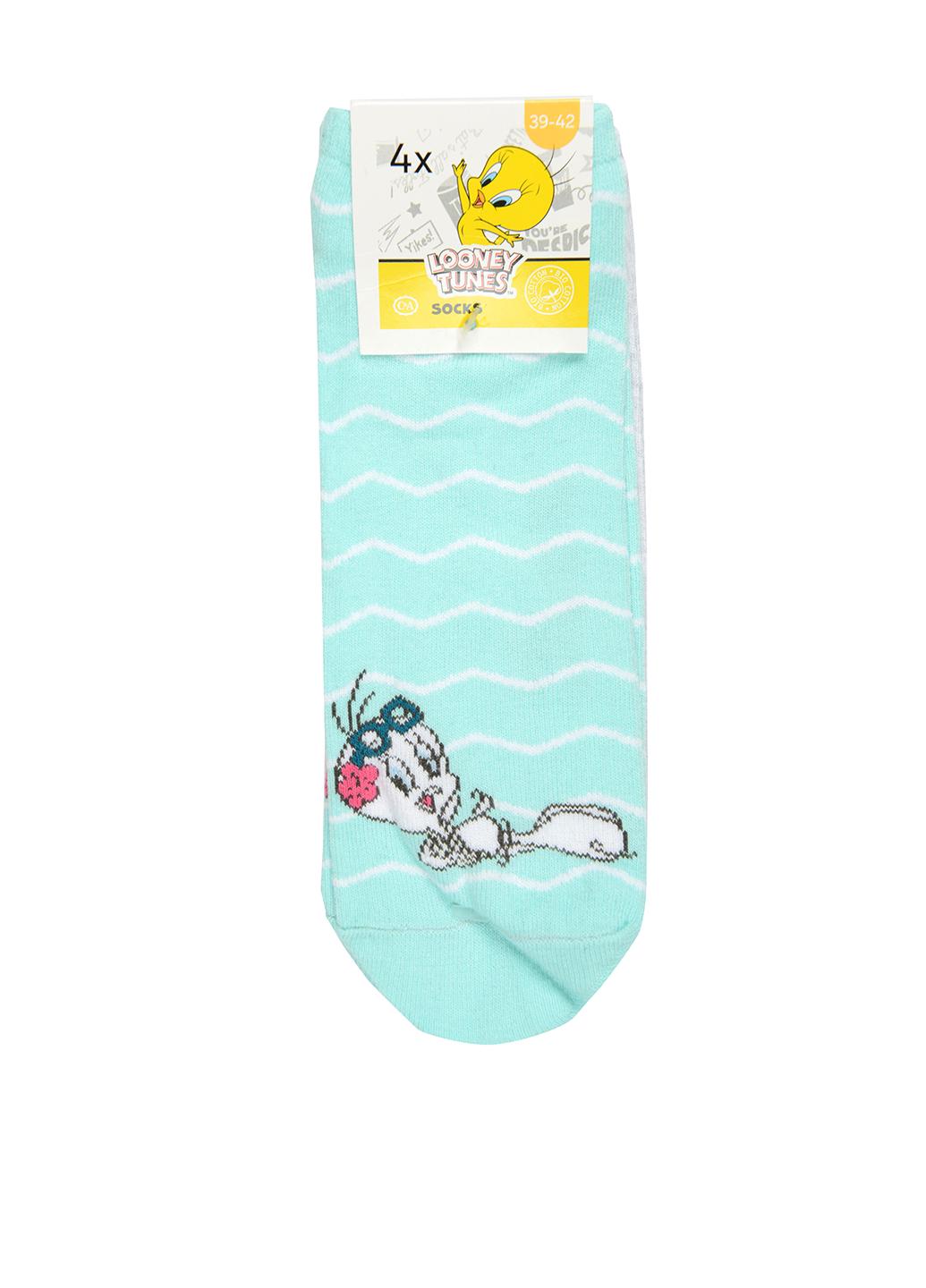 Носки C&A р. 39-42 4 шт. Мятный/Серый (2242779840612)