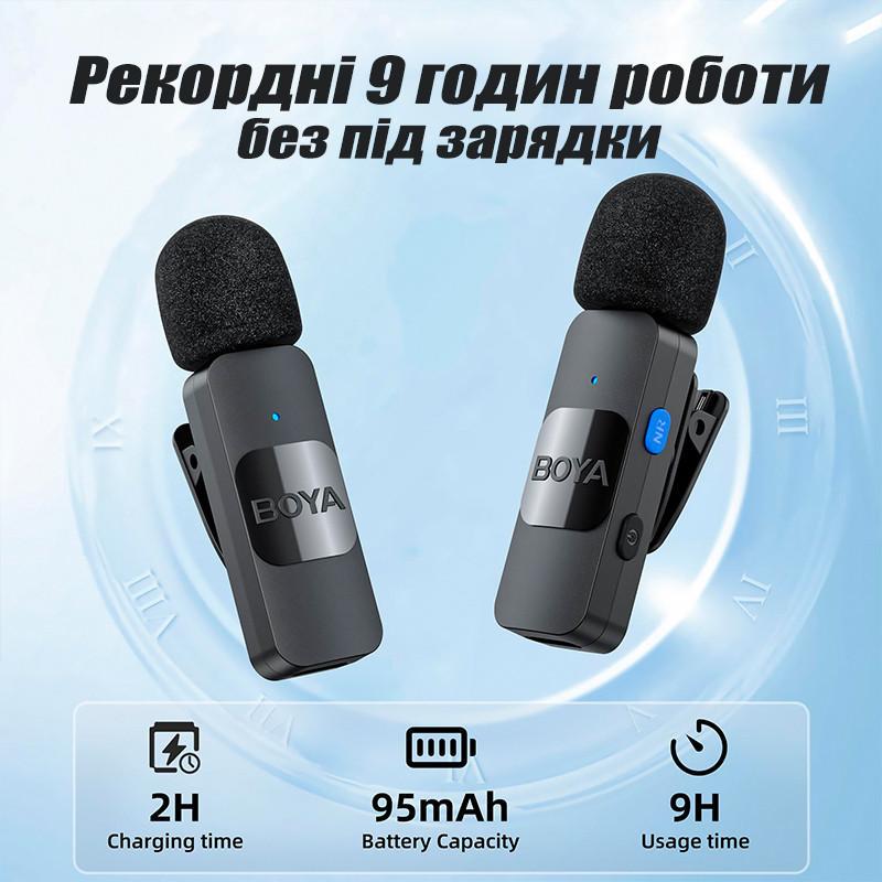 Микрофон беспроводной петличный Boya BY-V20 Mini Type C на одежду/для телефона/для записи видео (BOYA-BY-V20) - фото 8 Микрофон беспроводной петличный Boya BY-V20 Mini Type C на одежду/для телефона/для записи видео (BOYA-BY-V20) - фото 8