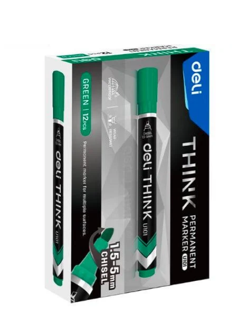 Маркер Deli EU10150 зел 1,5-5 мм клиновидный (27206913)