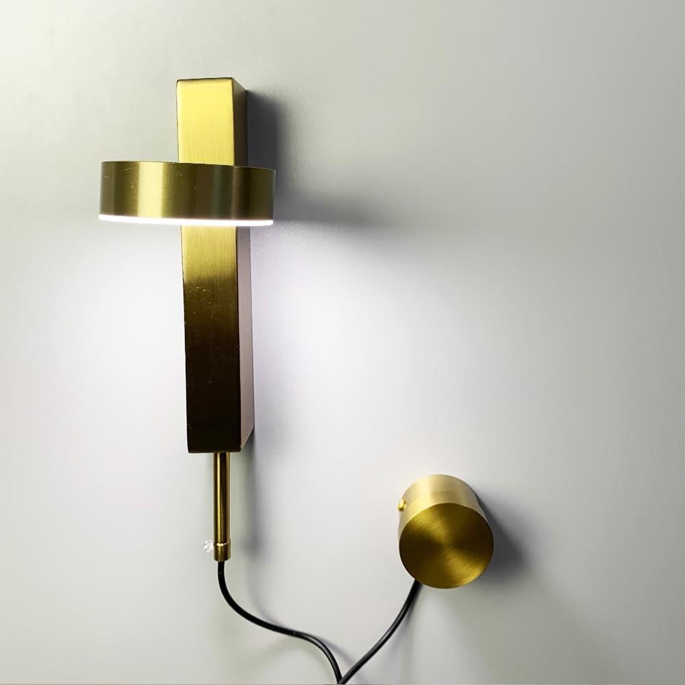 Настенный светильник с диммерным выключателем Латунный (WJ 015 AB)