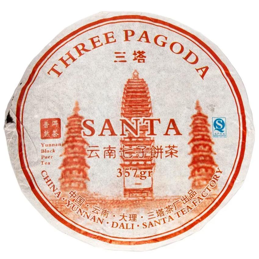 Пуэр Шу Цзин Лун Три Пагода Бинг Ча Прессованный блин 357 г (40022)