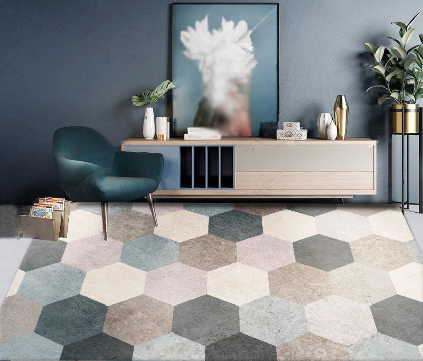 Грязезащитный коврик придверный Пастельная композиция резиновый 120х160 см (KRS037)