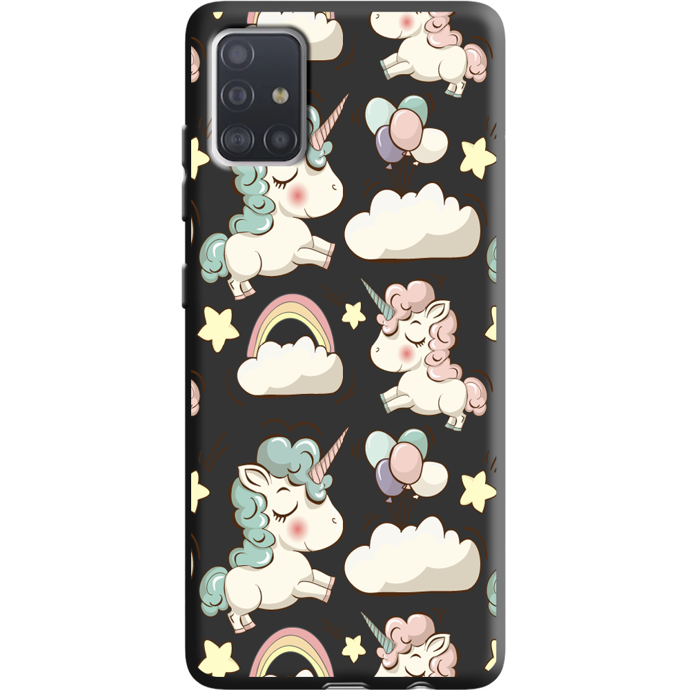 Чохол Boxface Samsung A515 Galaxy A51 Unicorns Чорний силікон (38808-cc2-38947)