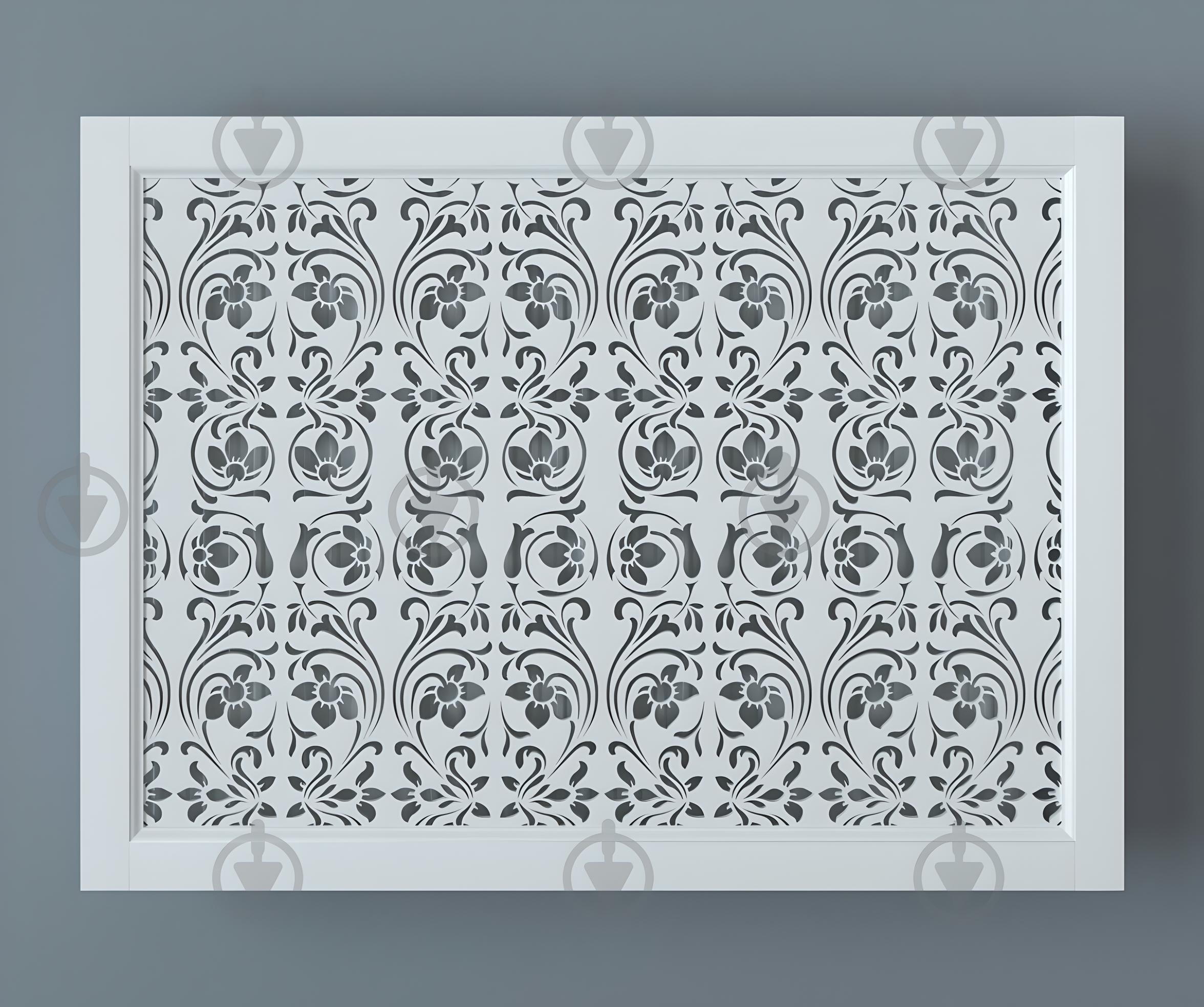 Экран-решетка декоративная на батарею отопления R51-F120 Белый (25626837) - фото 2