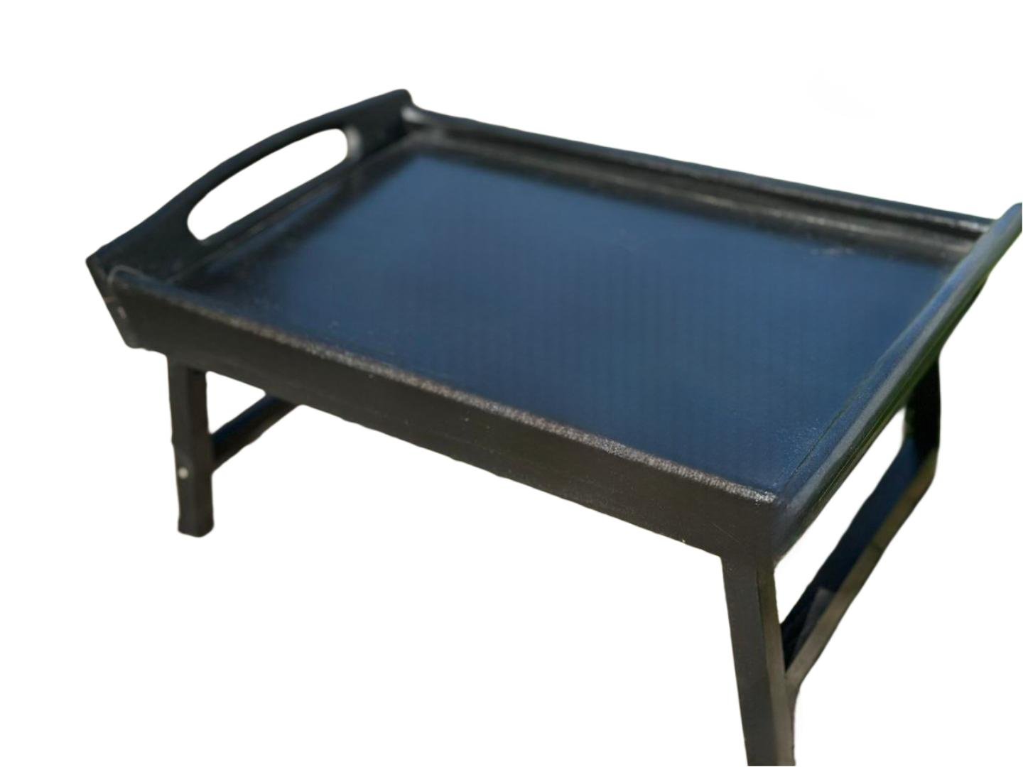 Столик-поднос складной деревянный лакированный 43x28x20 см Черный (7035)