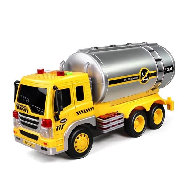 Бензовоз игрушечный Wenyi инерционный со звуками Желто-серый (58740)