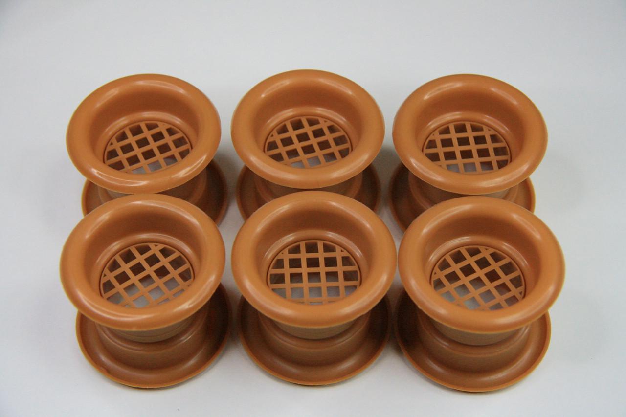 Вентиляционная решетка AirRoxy дверная пластиковая втулка 6 шт. Dark beige (02-117) Вентиляционная решетка AirRoxy дверная пластиковая втулка 6 шт. Dark beige (02-117)