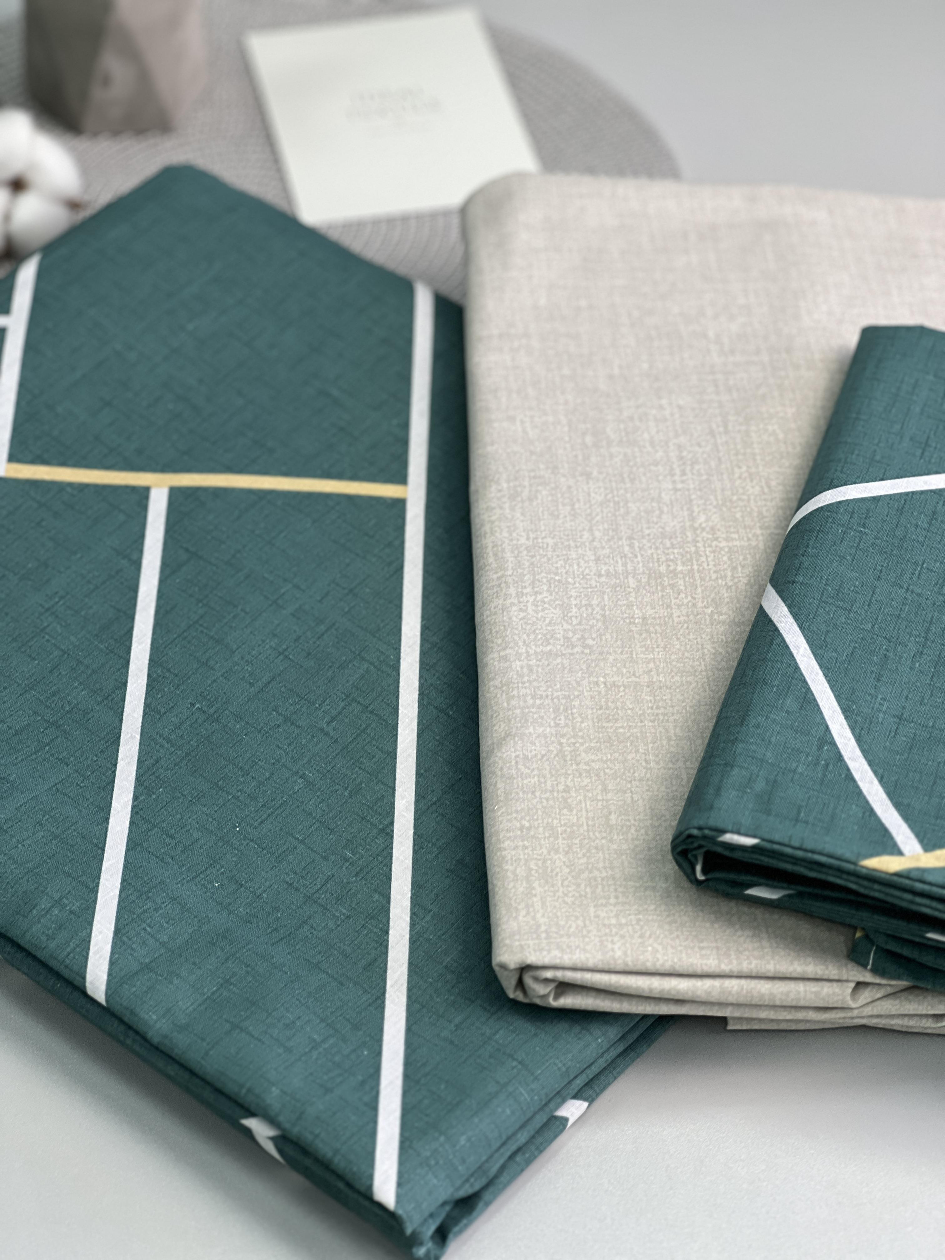 Комплект постельного белья Ideal Textile двуспальный евро бязь с геометрическим принтом Изумрудно-бирюзовый - фото 4 Комплект постельного белья Ideal Textile двуспальный евро бязь с геометрическим принтом Изумрудно-бирюзовый - фото 4