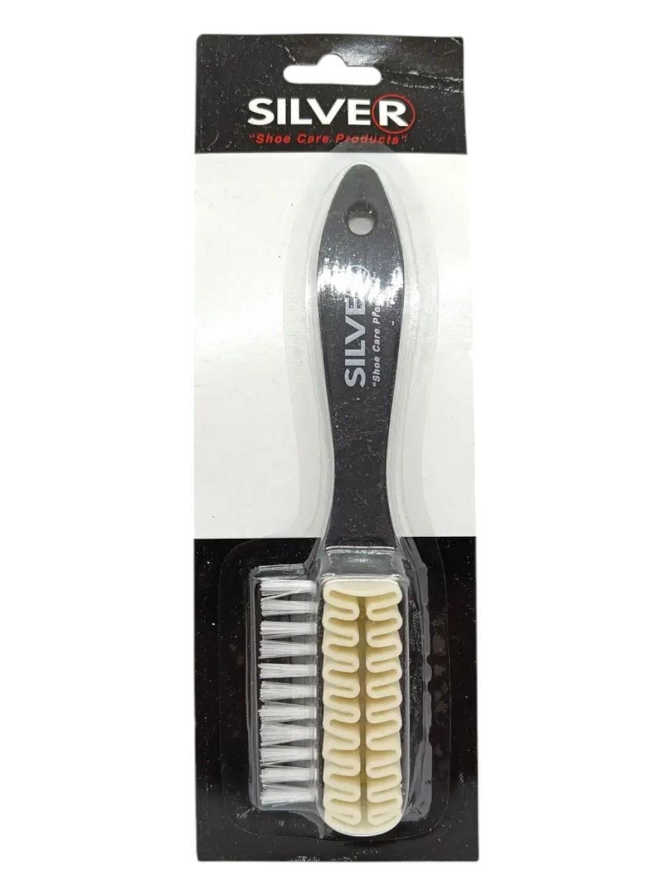 Щетка двухсторонняя Silver для замши и нубука