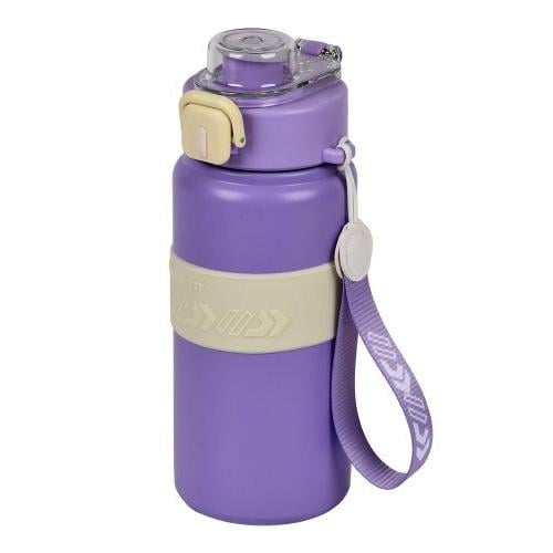Термос-поїлка із нержавіючої сталі спортивна пляшка для води 600 мл Purple (30685)