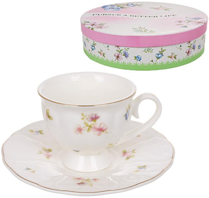 Набор кофейный фарфоровый винтаж флорал 6 чашек на 6 блюдец 90 мл - фото 2 Набор кофейный фарфоровый винтаж флорал 6 чашек на 6 блюдец 90 мл - фото 2