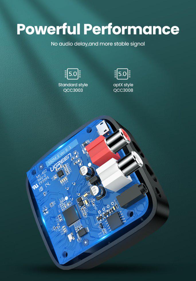 Адаптер Bluetooth UGREEN 2xRCA/3,5 мм Black (10399) - фото 11 Адаптер Bluetooth UGREEN 2xRCA/3,5 мм Black (10399) - фото 11