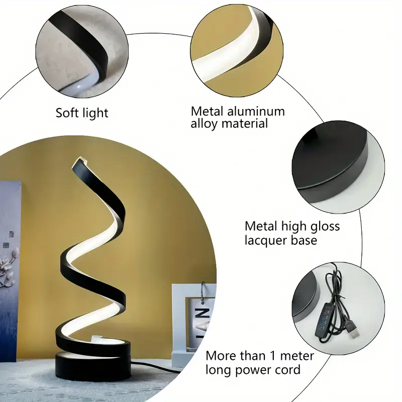 Лампа-светильник спиральная светодиодная настольная (2531739091) - фото 3 Лампа-светильник спиральная светодиодная настольная (2531739091) - фото 3