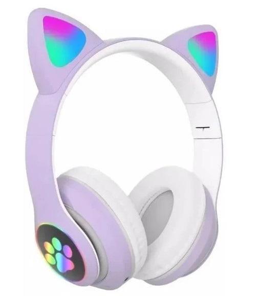 Наушники беспроводные Cat Ear VZV-23M 7695 Bluetooth с подсветкой Purple (927e5c14)