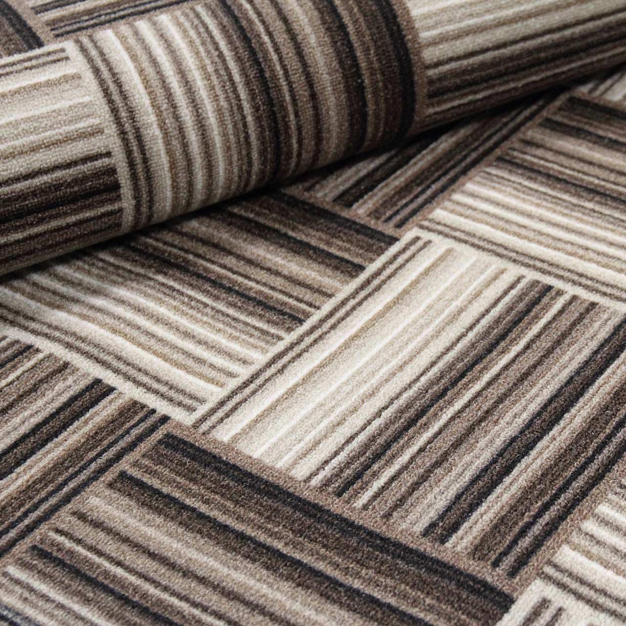 Килимова доріжка безворсова на повстяній основі Virtual Print Лабіринт-P3 2 м Коричневий/Бежевий - фото 8