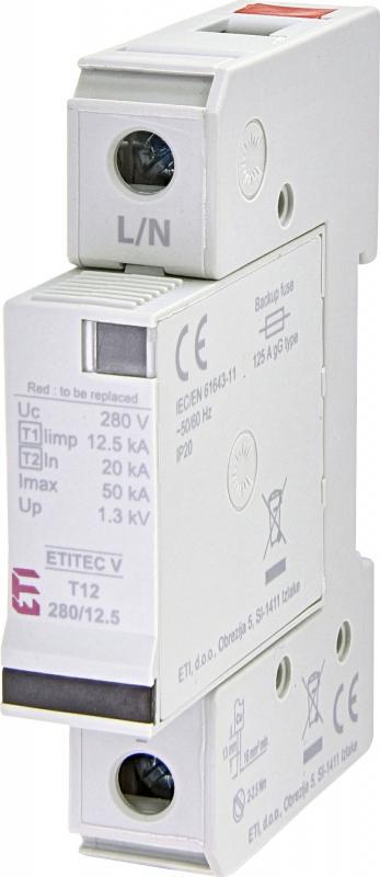 Ограничитель перенапряжения ETI ETITEC V T12 1Р 50кА 280В (2442900)