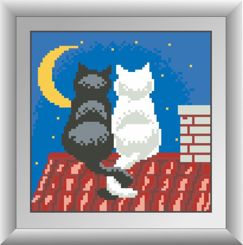 Алмазная мозаика Dream Art Котики на крыше 19x19 см (DA.30350)