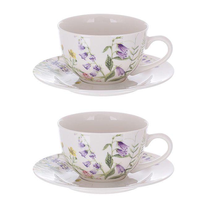 Набор чашек фарфоровых с блюдцами Flora Floral 300 мл 2 шт. (32995) Набор чашек фарфоровых с блюдцами Flora Floral 300 мл 2 шт. (32995)