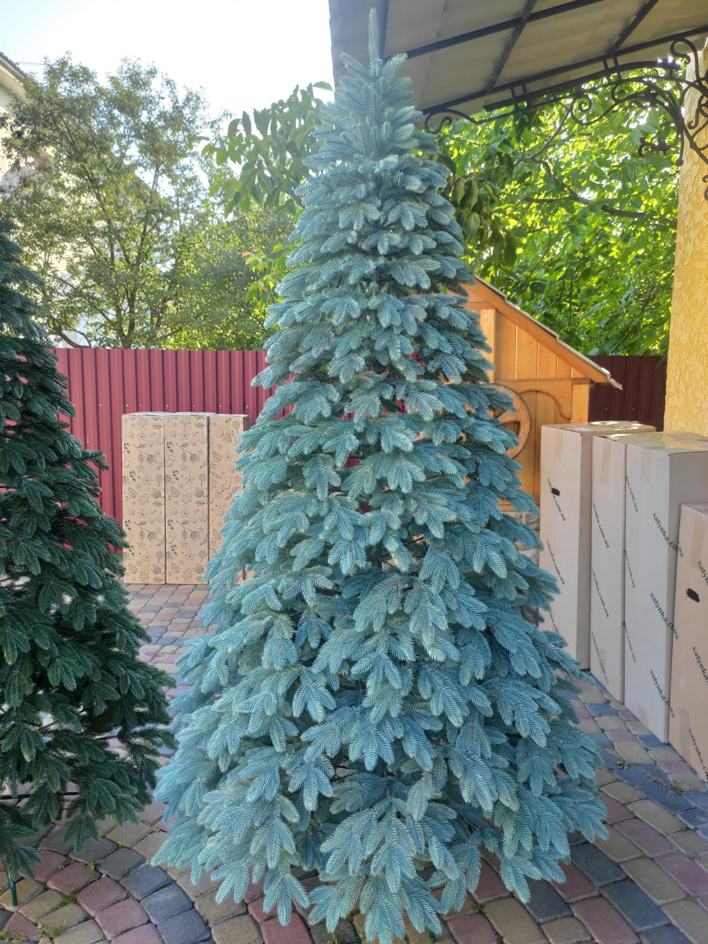 Ялинка лита Хатинка Швейцарська штучна з металевою розбірною підставкою 2,30 м Блакитний (ШвейБ-230) - фото 1 Ялинка лита Хатинка Швейцарська штучна з металевою розбірною підставкою 2,30 м Блакитний (ШвейБ-230) - фото 1