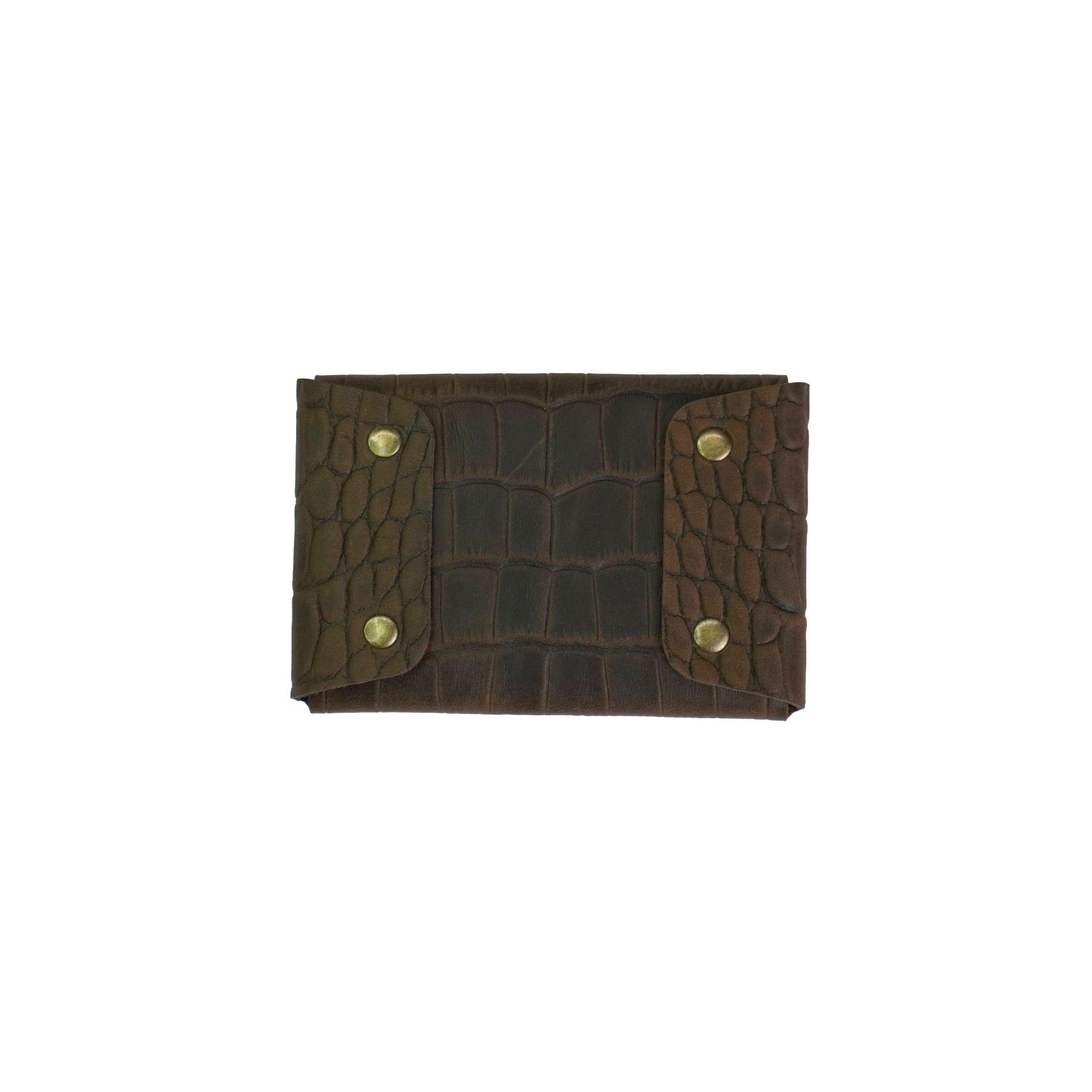 Гаманець шкіряний Крокодил Mini-01 Шоколад - фото 3 Гаманець шкіряний Крокодил Mini-01 Шоколад - фото 3