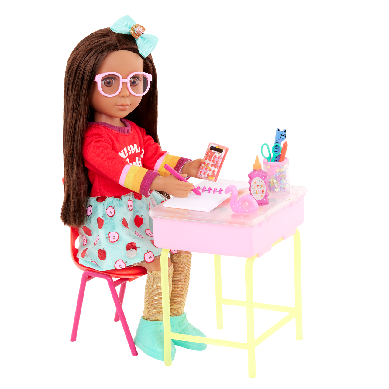 Набор с куклой Glitter Girls Alessa School Desk Playset Posable Desk Chair School 14" (2453896231) - фото 4