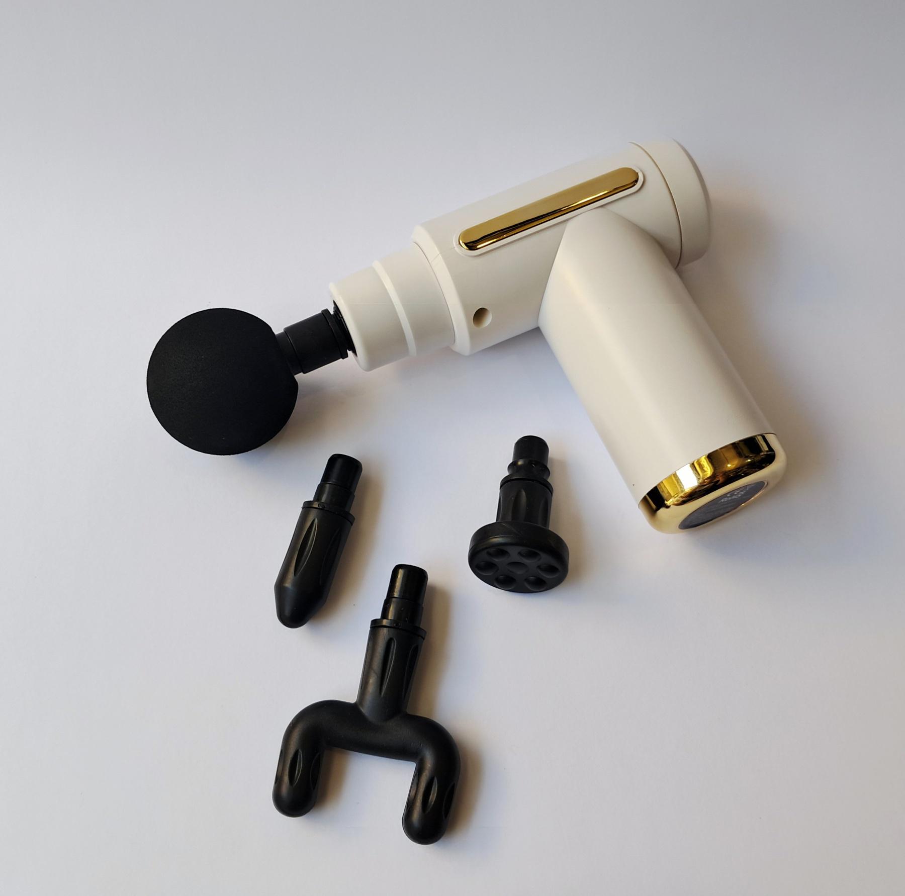 Массажер для тела аккумуляторный Fascial Gun сенсорный 4 Белый насадки (YR-2-1) - фото 2 Массажер для тела аккумуляторный Fascial Gun сенсорный 4 Белый насадки (YR-2-1) - фото 2