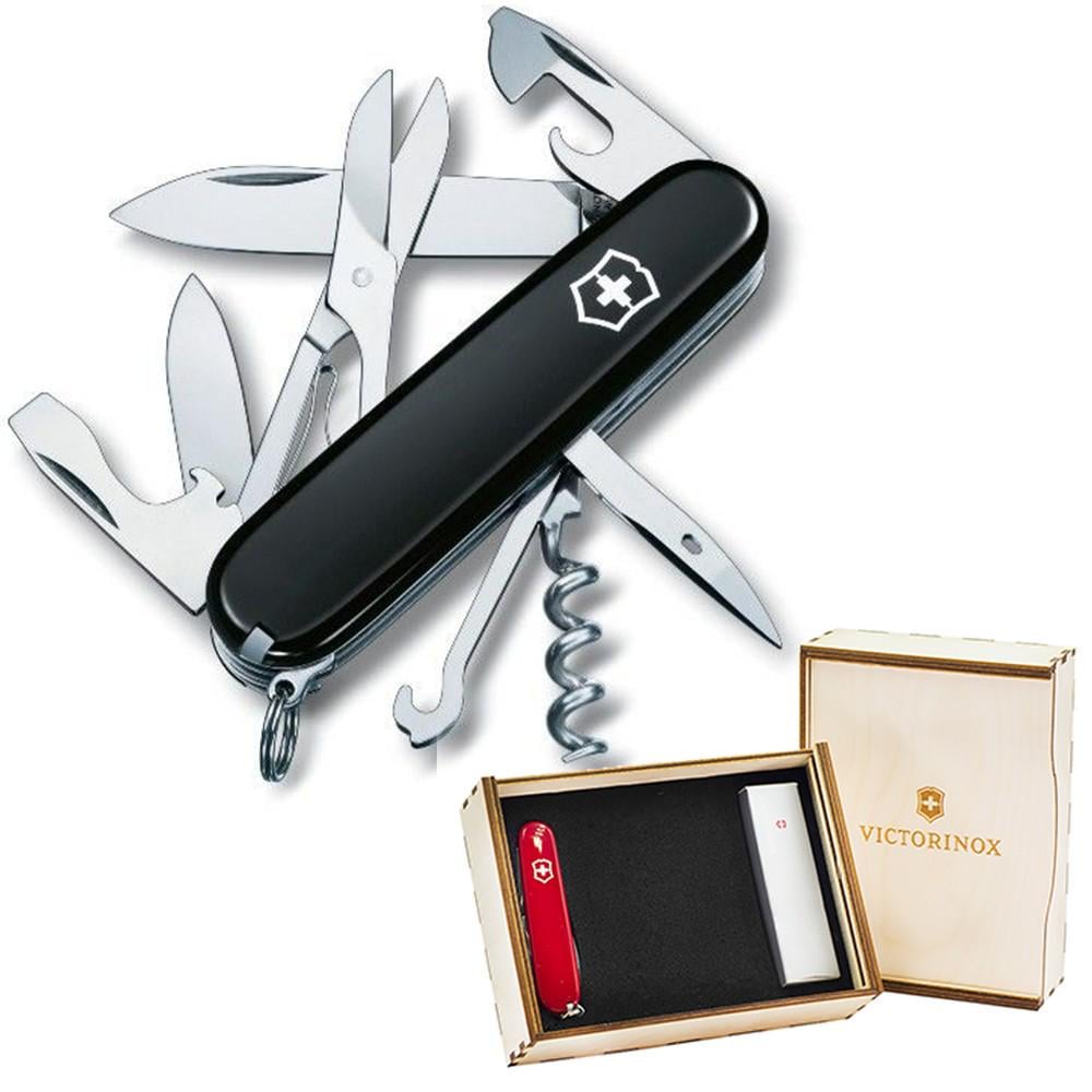 Комплект Victorinox нож швейцарский Climber Black 1.3703.3 91 мм в подарочной коробке (vix-2)