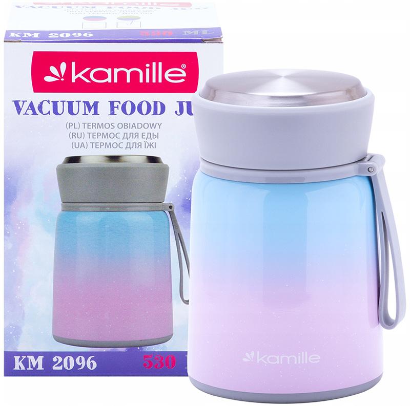 Термос харчовий Kamille Градієнт з нержавіючої сталі з ложкою 530 мл - фото 5